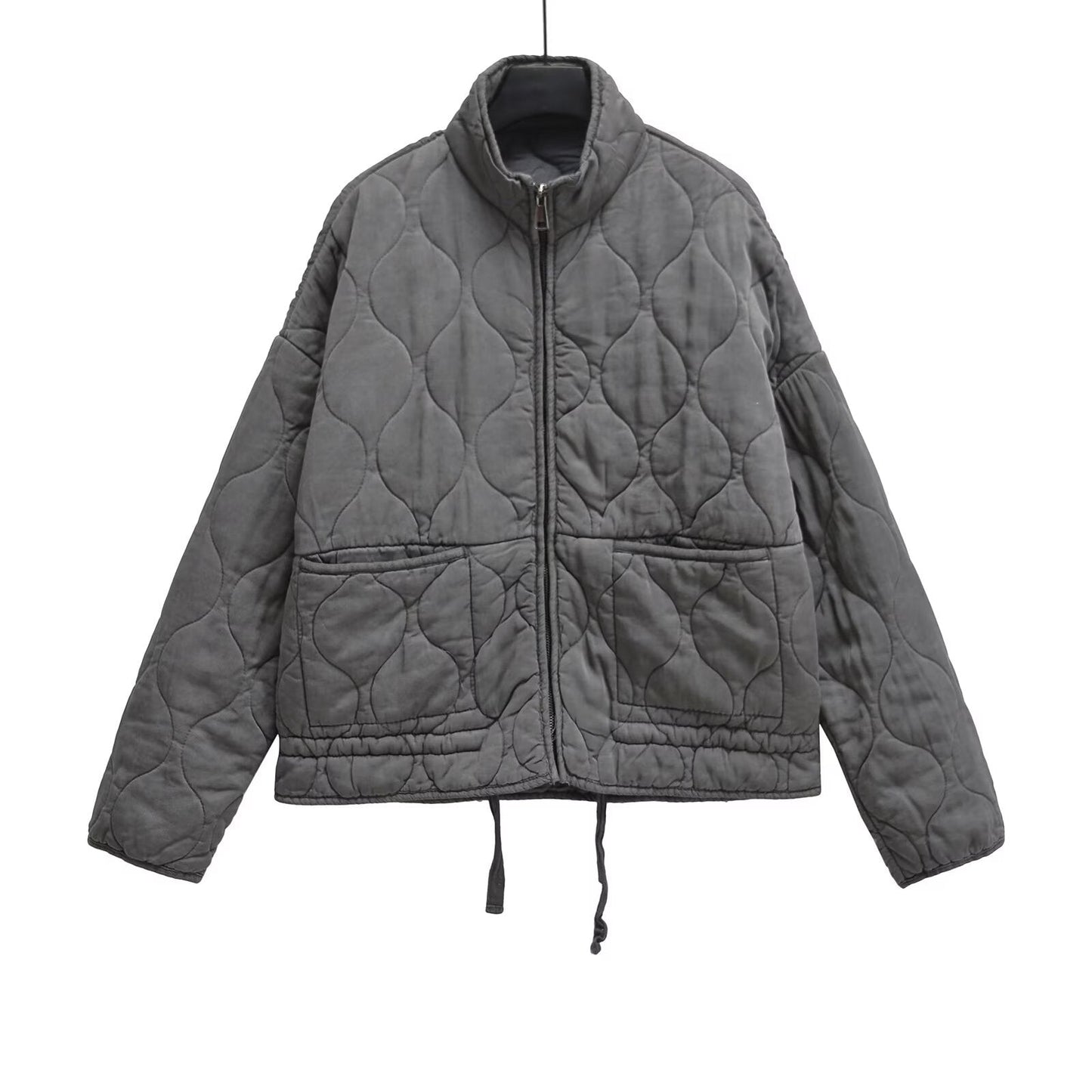 Women's loose standing collar warm cotton Coat