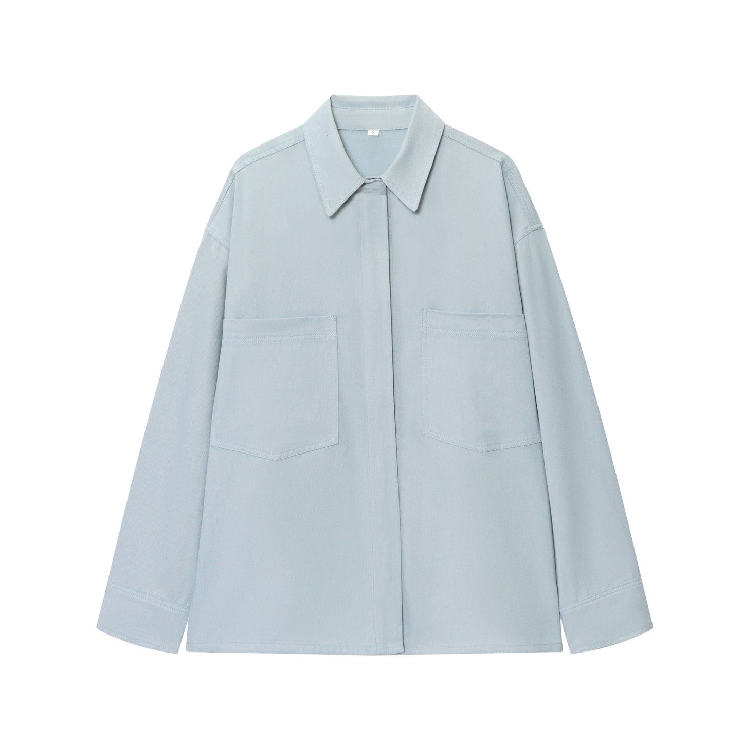 Women's new fashion pocket decoration loose button up shirt