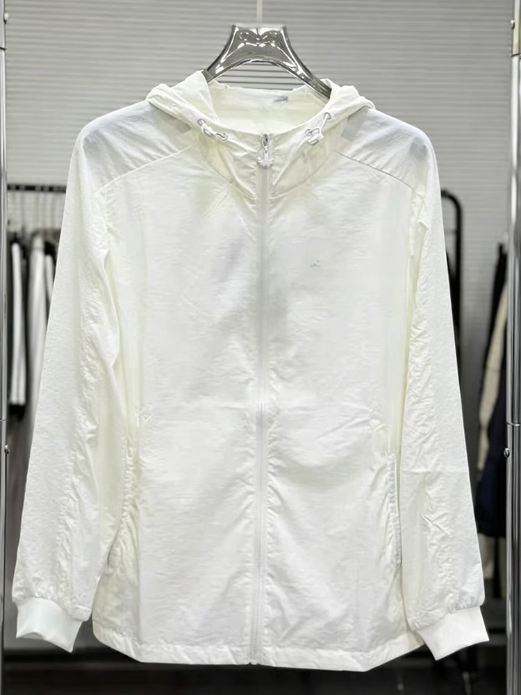 Women's new casual sunscreen embroidered hooded coat