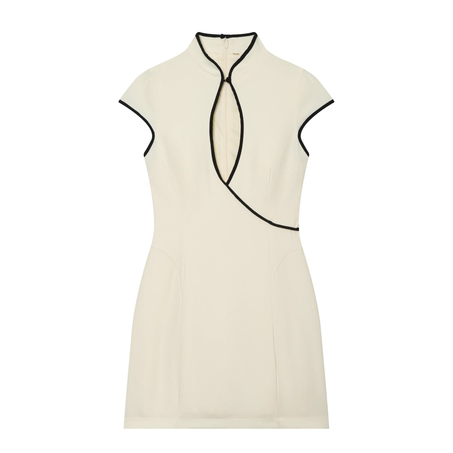 Women's contrasting color trimmed mini dress