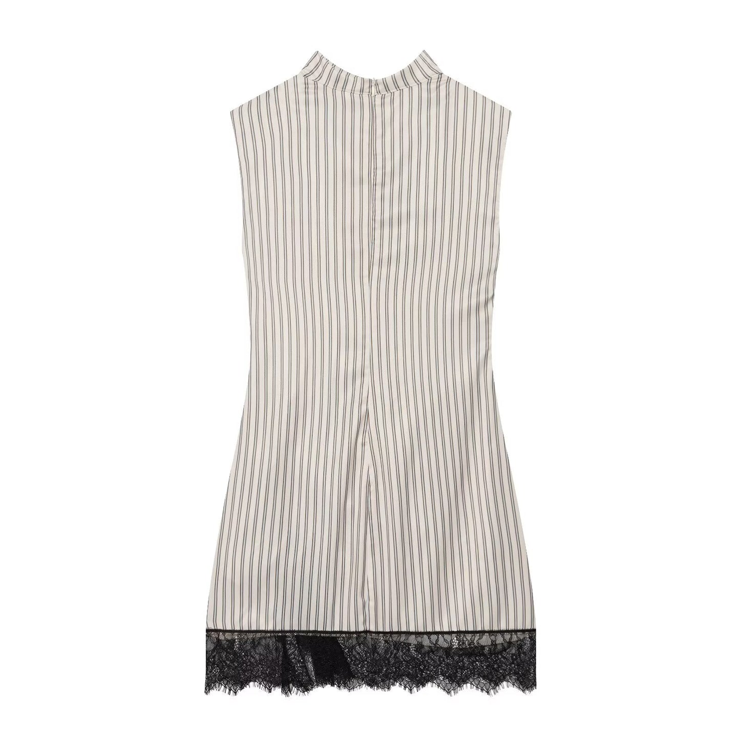 Women's striped lace mini dress