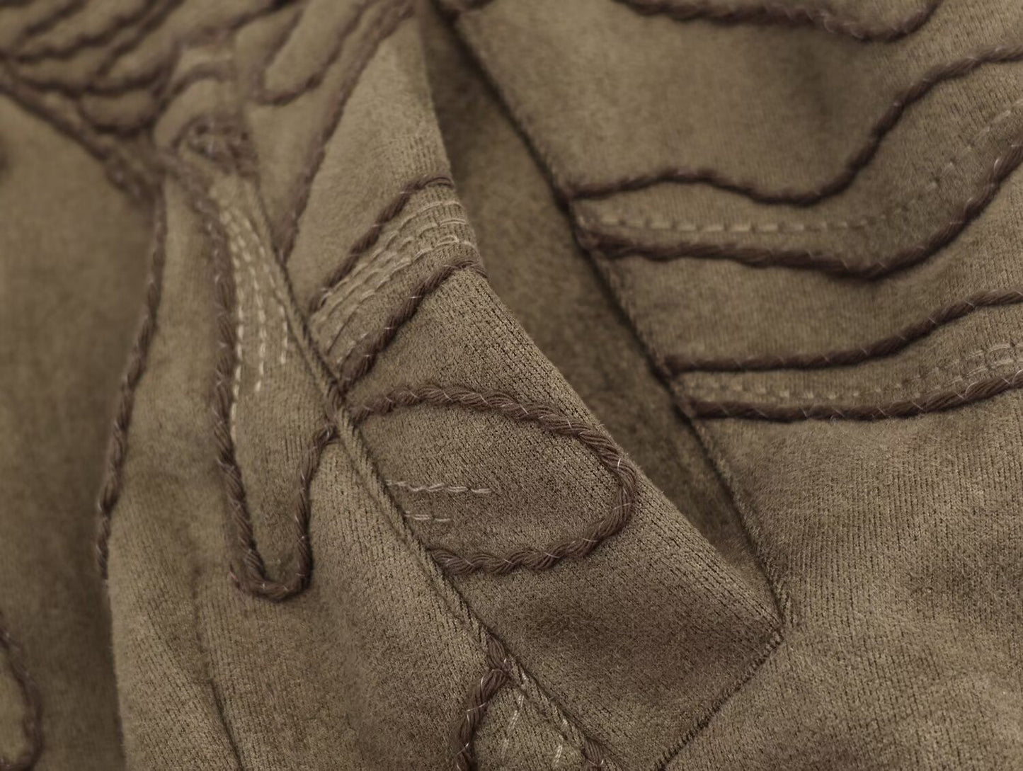 Women's embroidered suede texture O Neck pilot jacket Coat