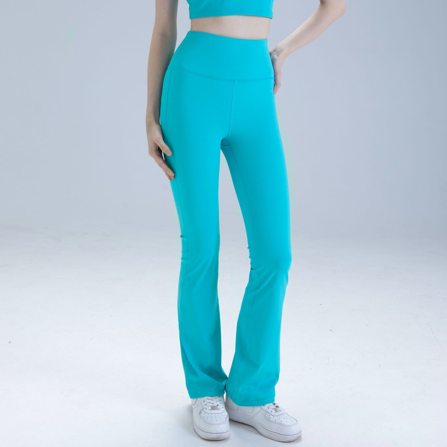 L Women's Loose High Waist Yoga Bell Bottoms for Women's Fitness and High Elasticity Outdoor Yoga Pants.