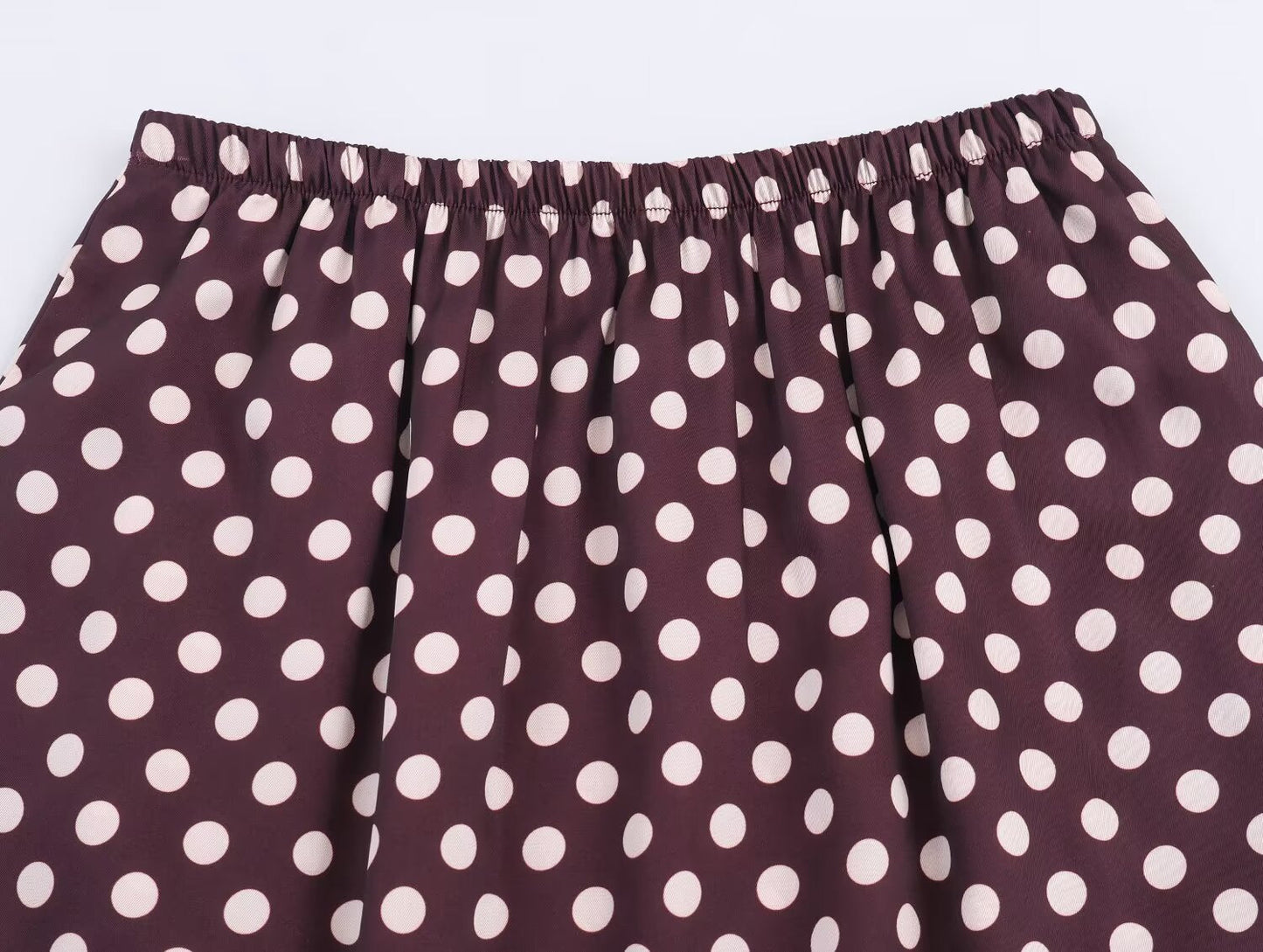 Women's new fashion casual high waisted A-line polka dot MIDI skirt