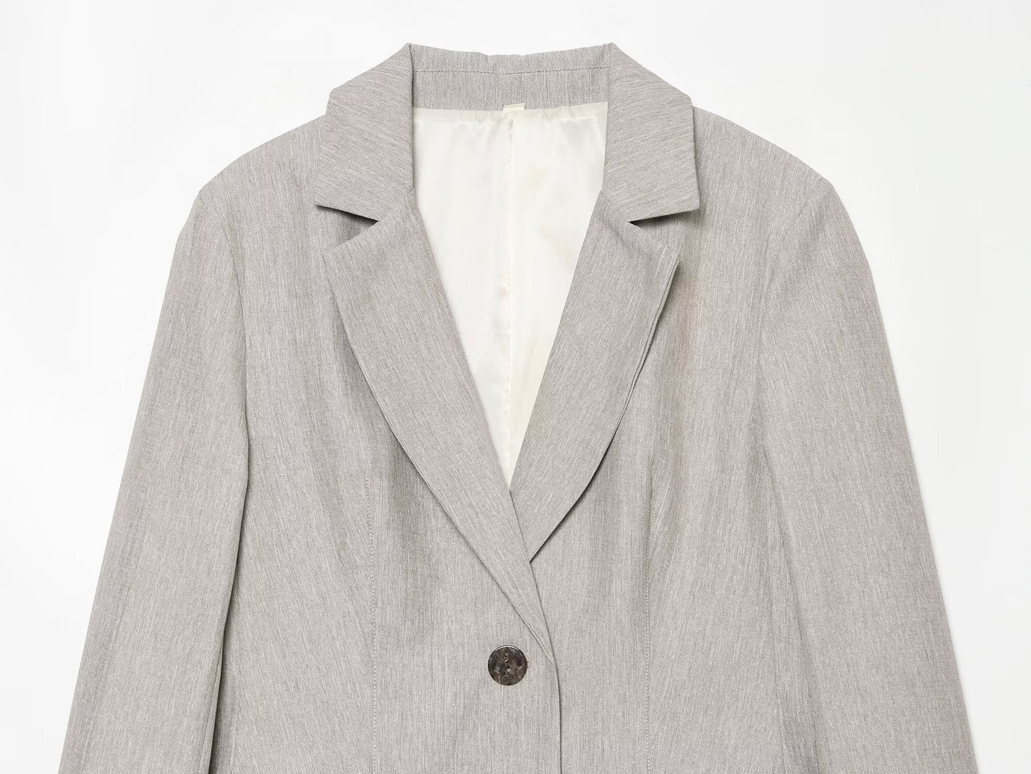 set woman 2 pieces casual linen blend pleated Blazer Coat +Pants