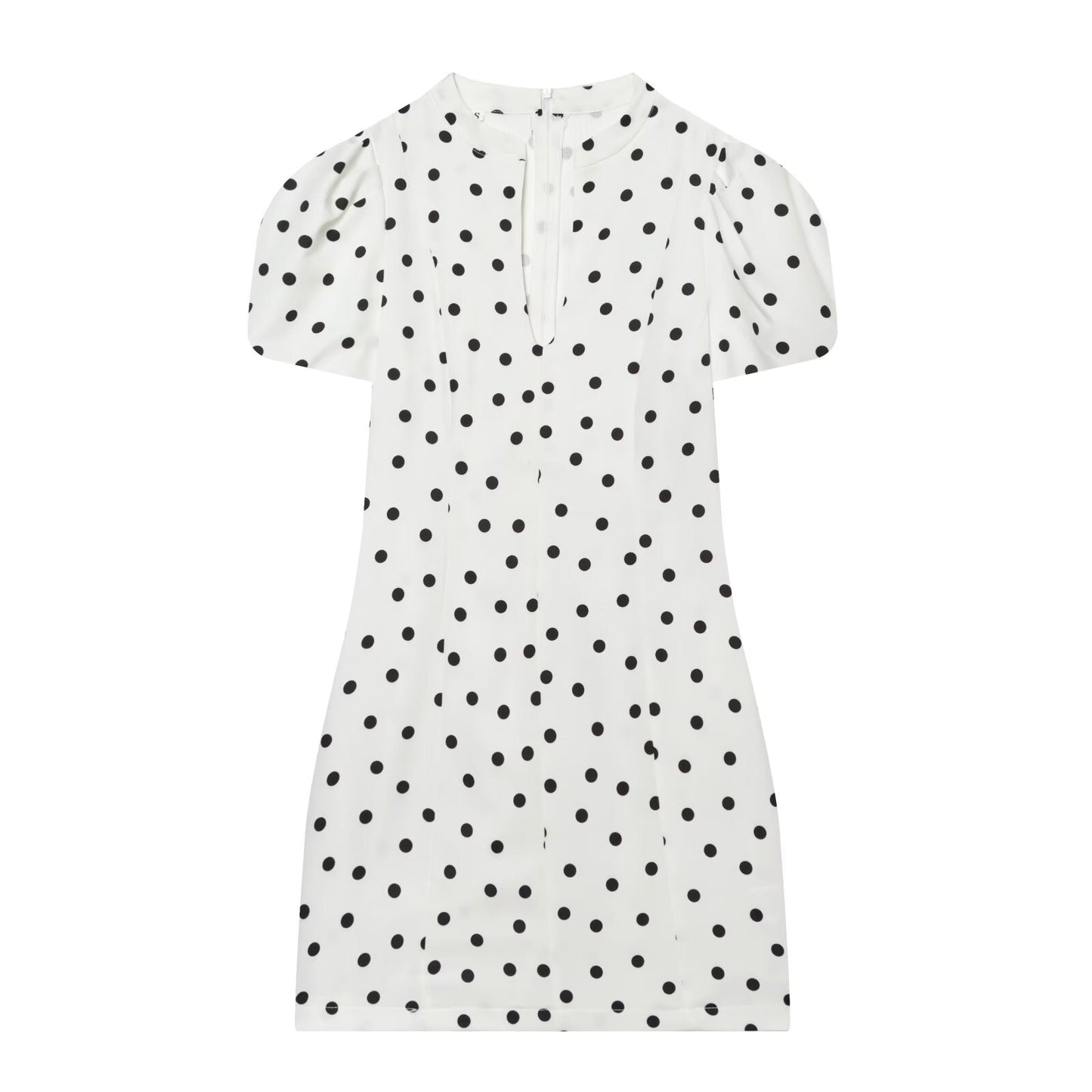 Women's O-Neck bubble sleeve mini dress