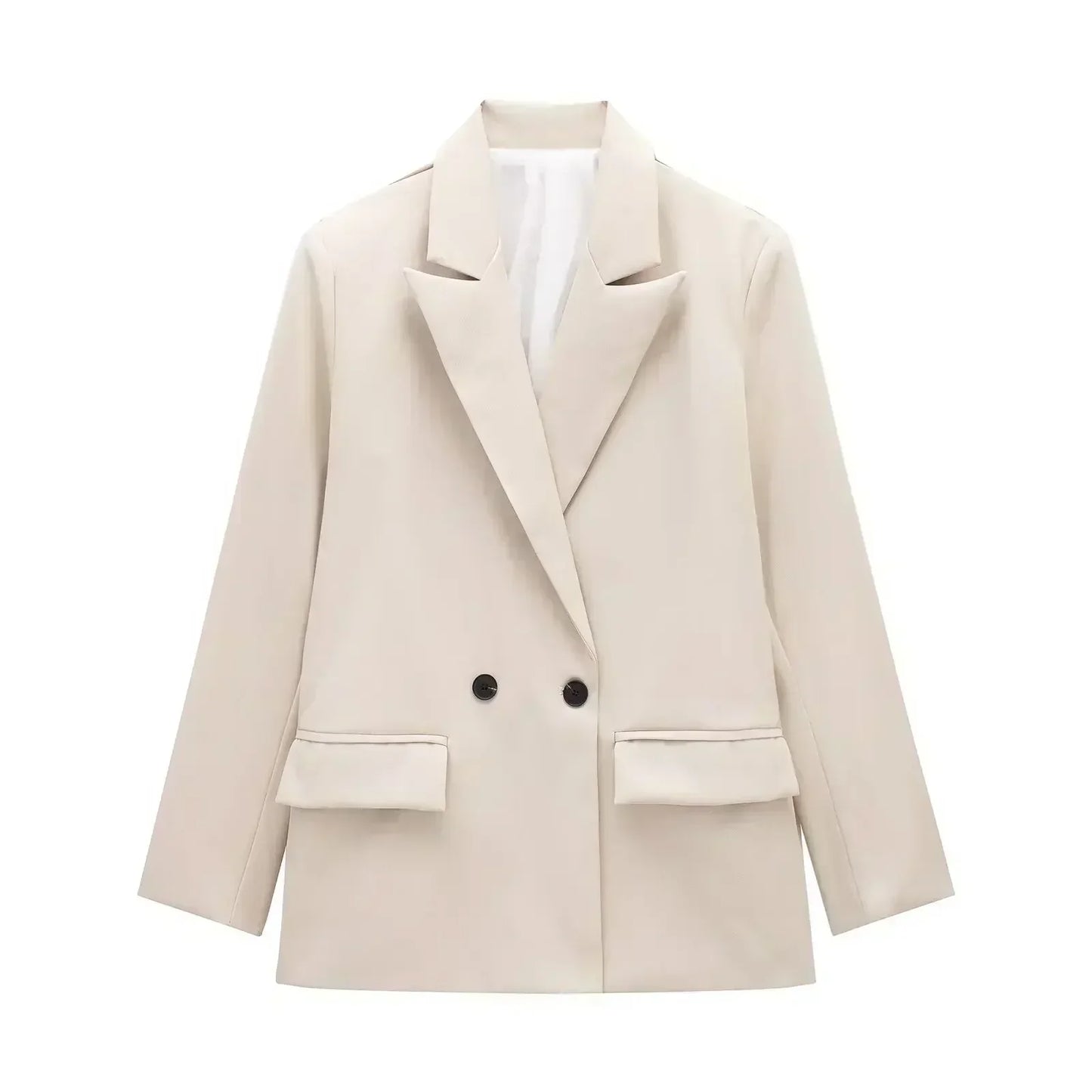 Women's New Fashion Flip Pocket Decoration Multi color Casual Double breasted Suit Coat Retro Long sleeved Women's Coat Chic Top
