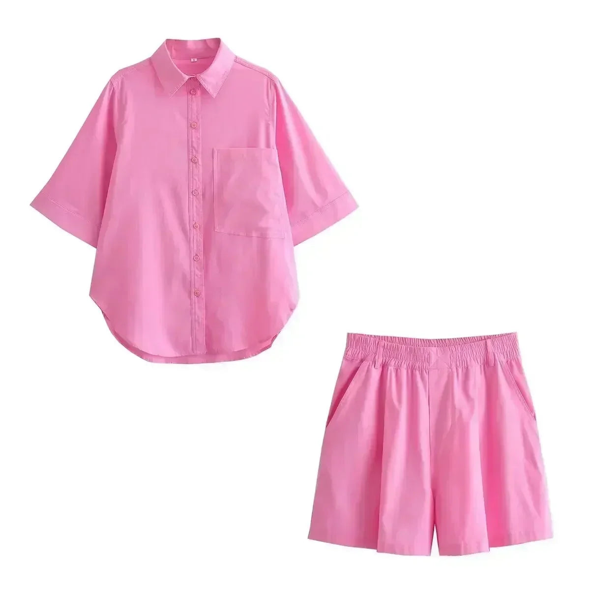 Women's new fashion large pocket decoration loose linen blend casual shirt retro short sleeved Button up women's shirt