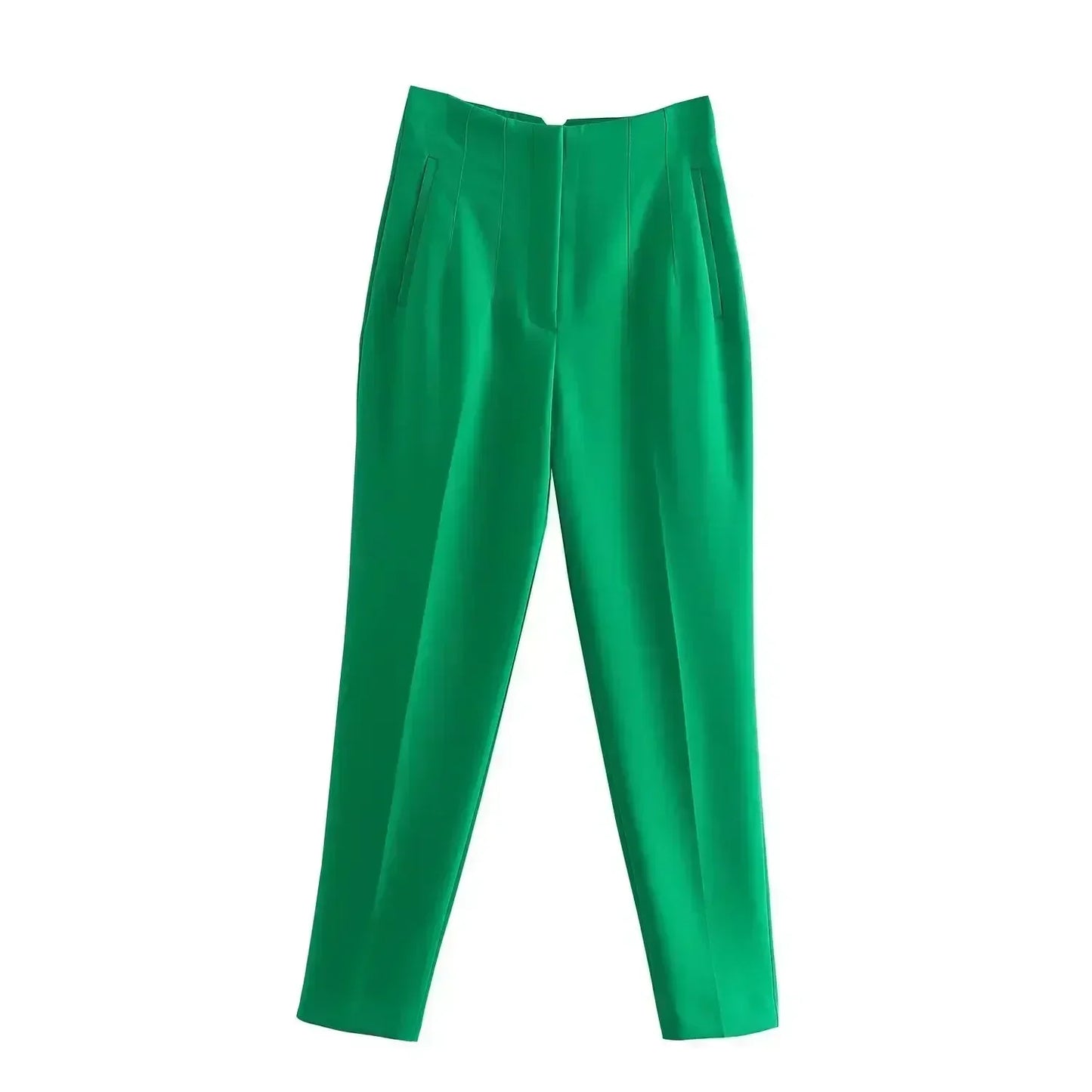 Woman Pants 2023 Chic Fashion Office Wear Pants For Women Vintage High Waist Zipper Fly Female Ankle Trousers Mujer