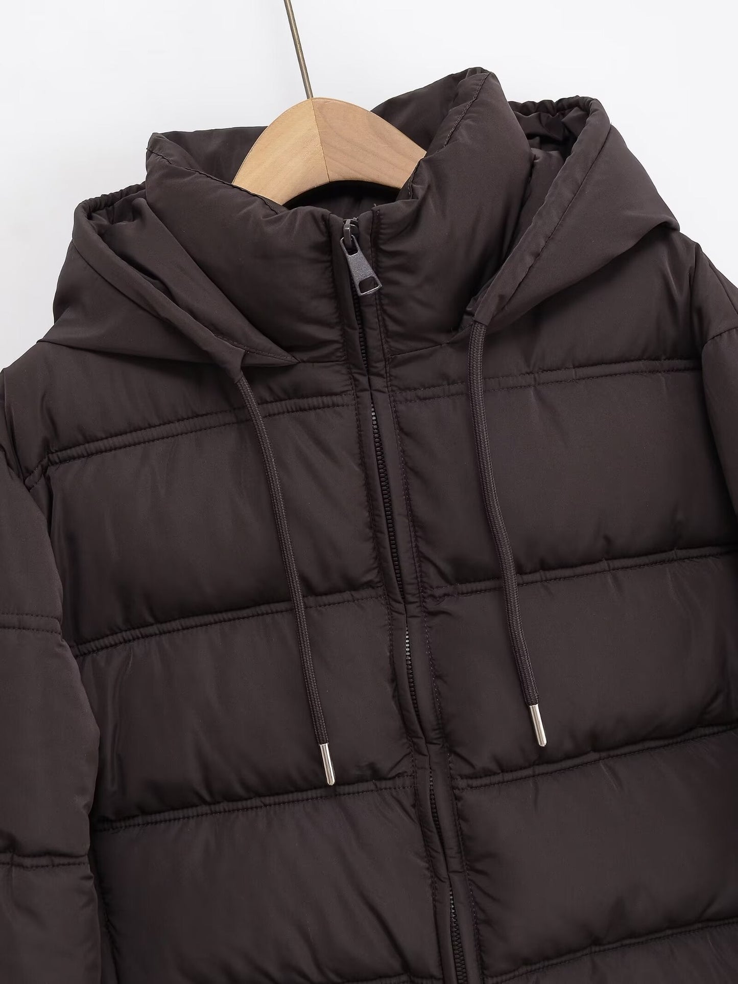 Women's short thick warm hooded cotton jacket Coat