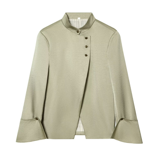 Women's casual semi high neck Blazer Coat