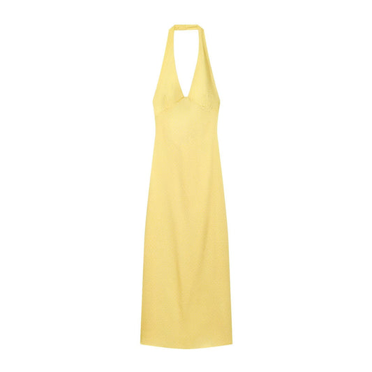 Women's satin textured polka dot MIDI dress