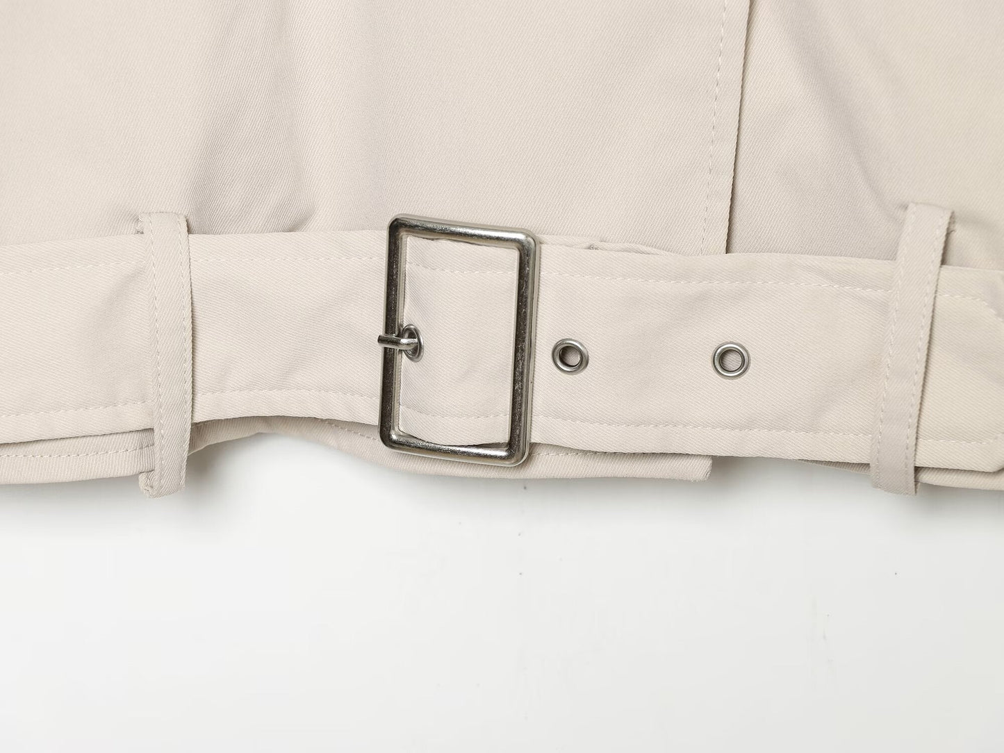 Women's With Belt loose stand collar jacket