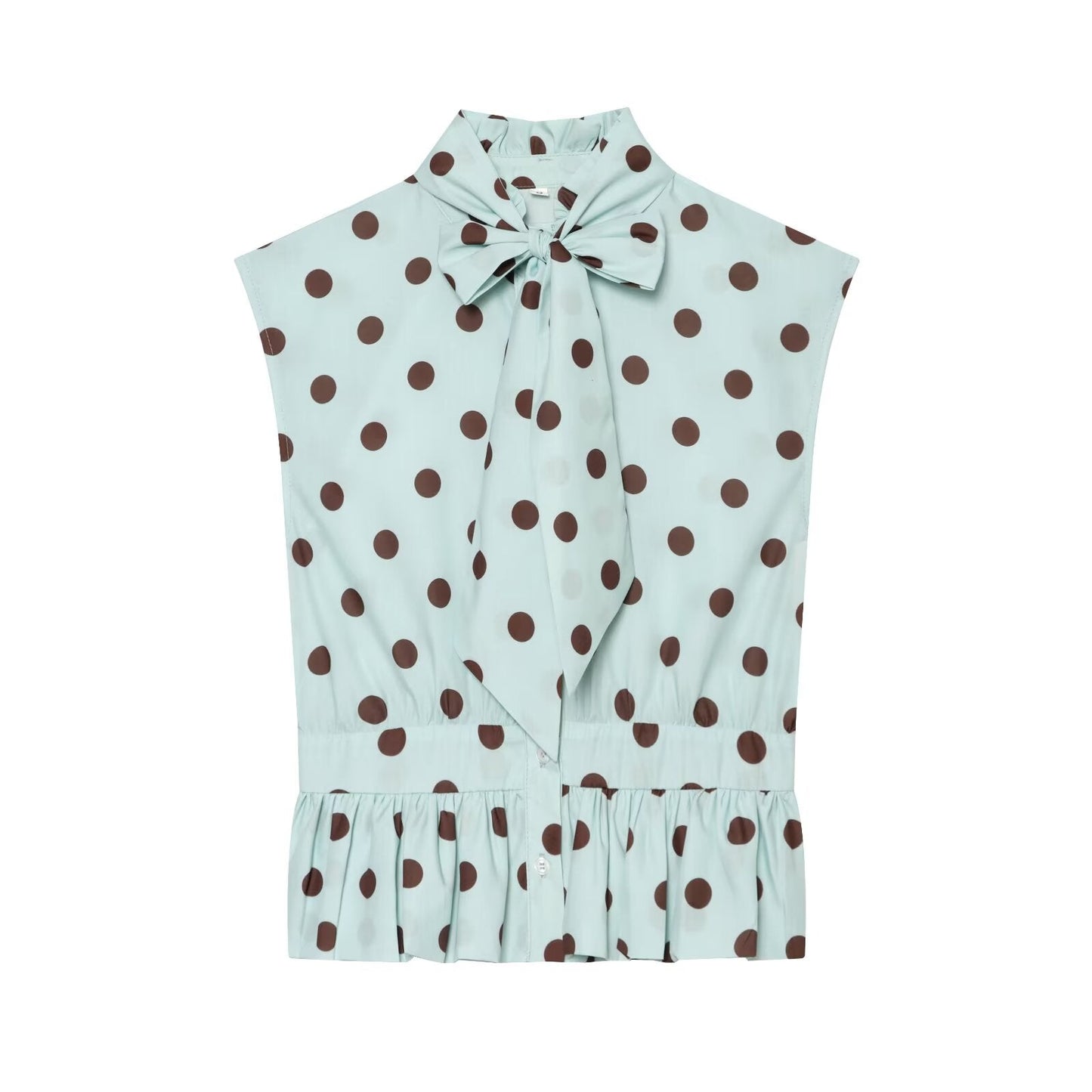 Women's polka dot bow sleeveless shirt