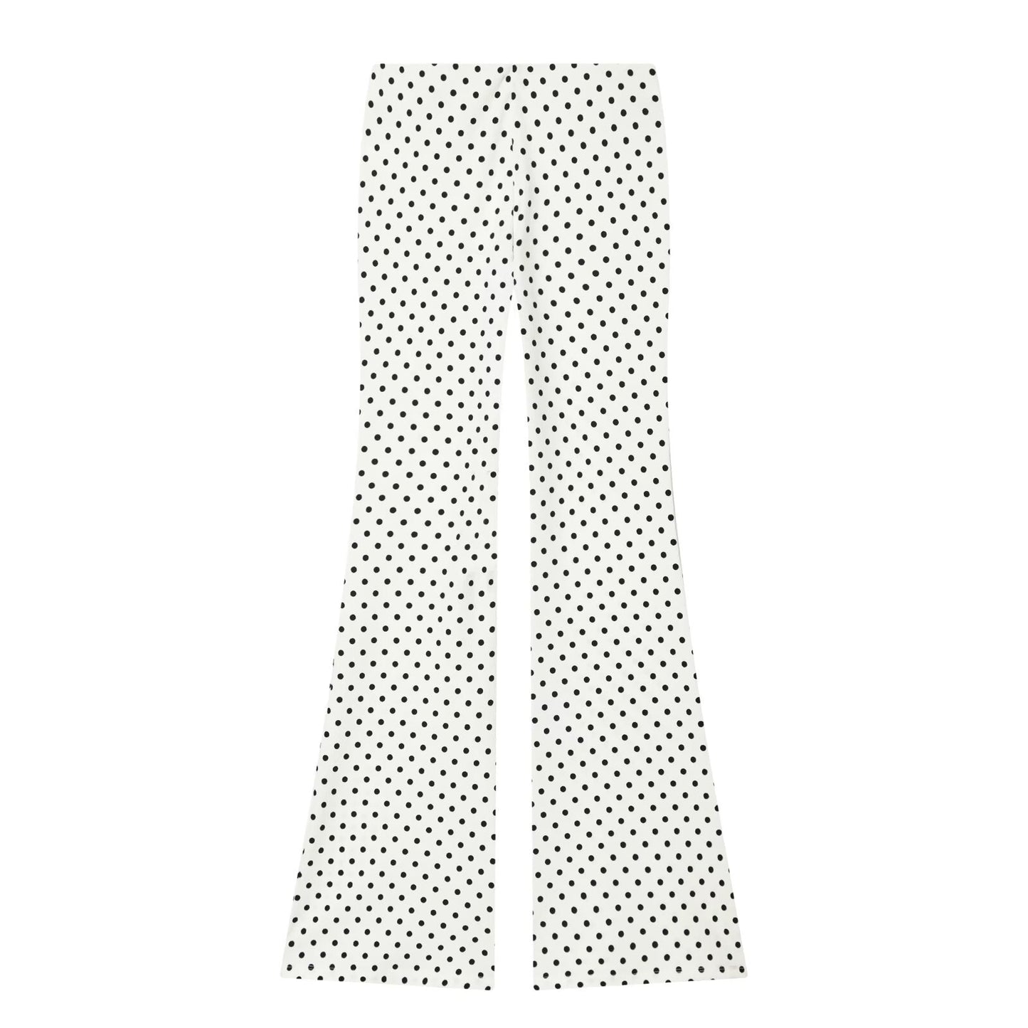 suit Women's 2 pieces elastic wave point hanging neck top+flared pants