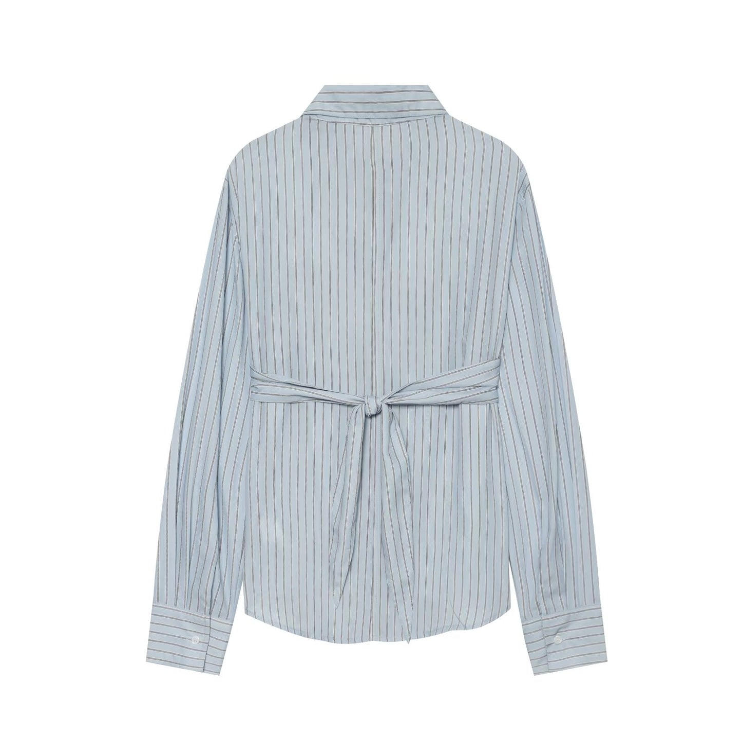Women's layered decorative striped shirt