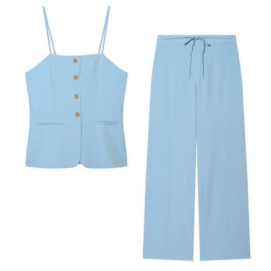 suit Women's 2 pieces strapless suspender top+Pants