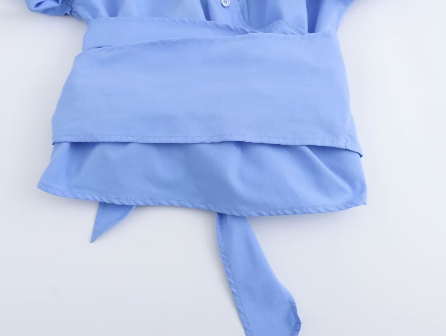 Women's bow decoration casual poplin shirt