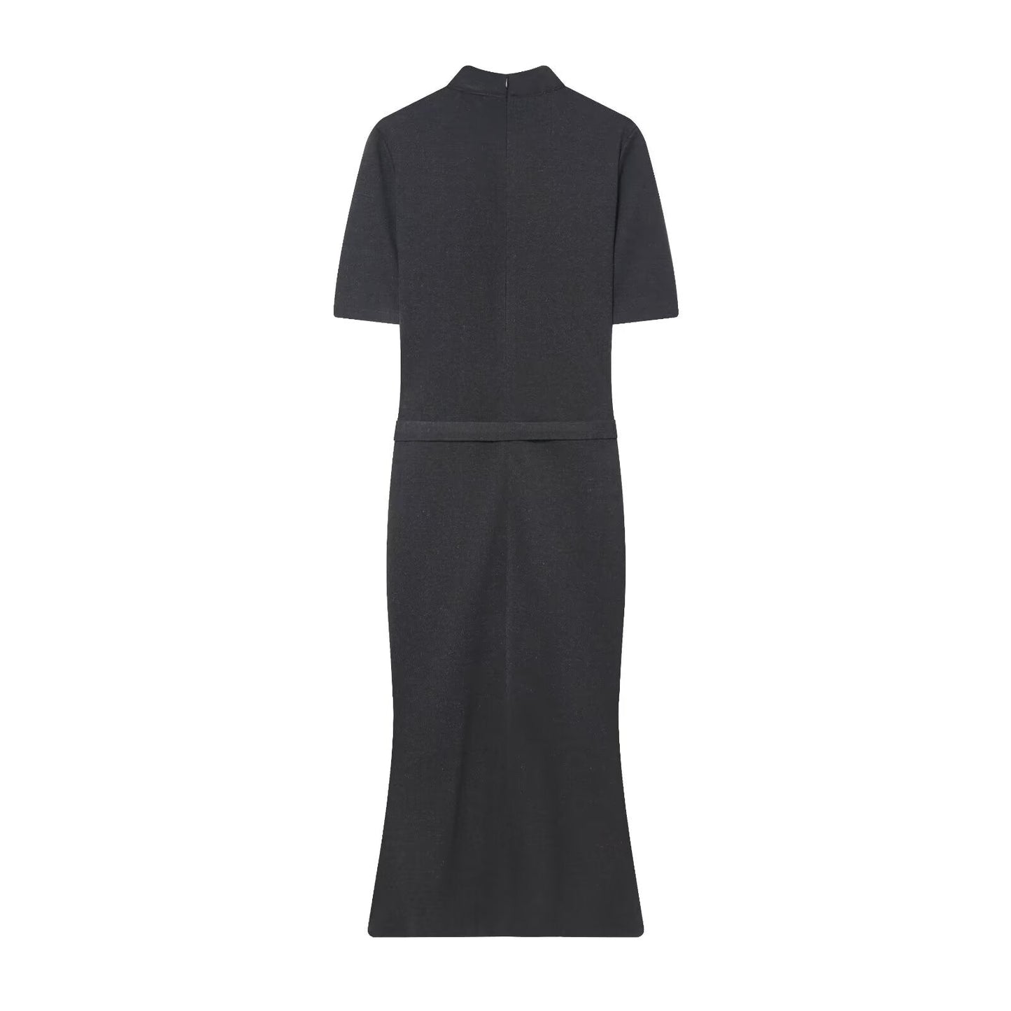 Women's With Belt Soft Texture Short Sleeve Dress