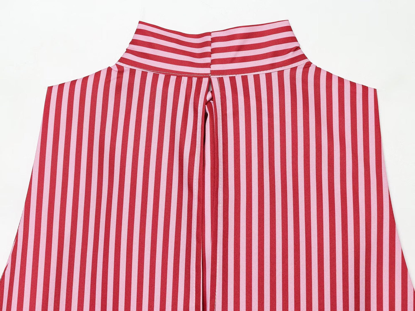 Women's bow decoration asymmetrical striped top