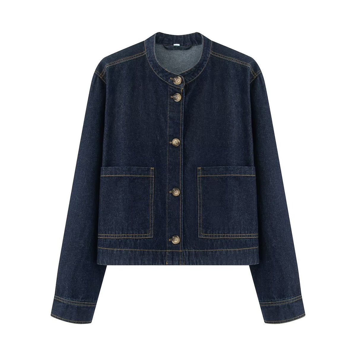 Women's casual stand collar twill coat
