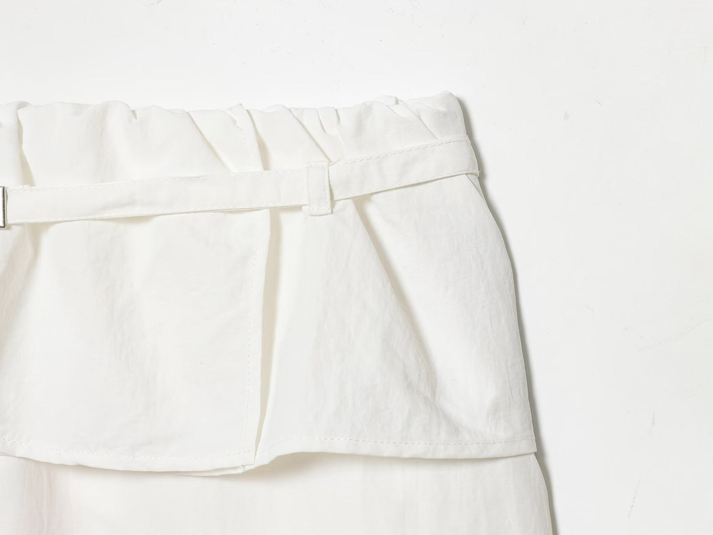 Women's layered waist design casual nylon pants