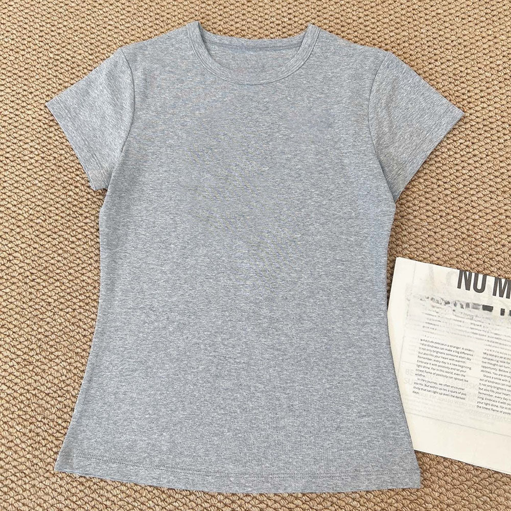 2026 women's new cotton comfortable slim short sleeve T-shirt