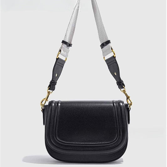 Women's new contrast canvas wide shoulder strap bag shoulder crossbody bag