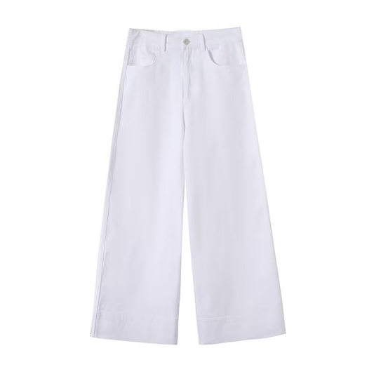 Women's casual mid waist wide leg jeans