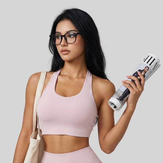 Women's new fitness bra neck vest fixed cup yoga vest