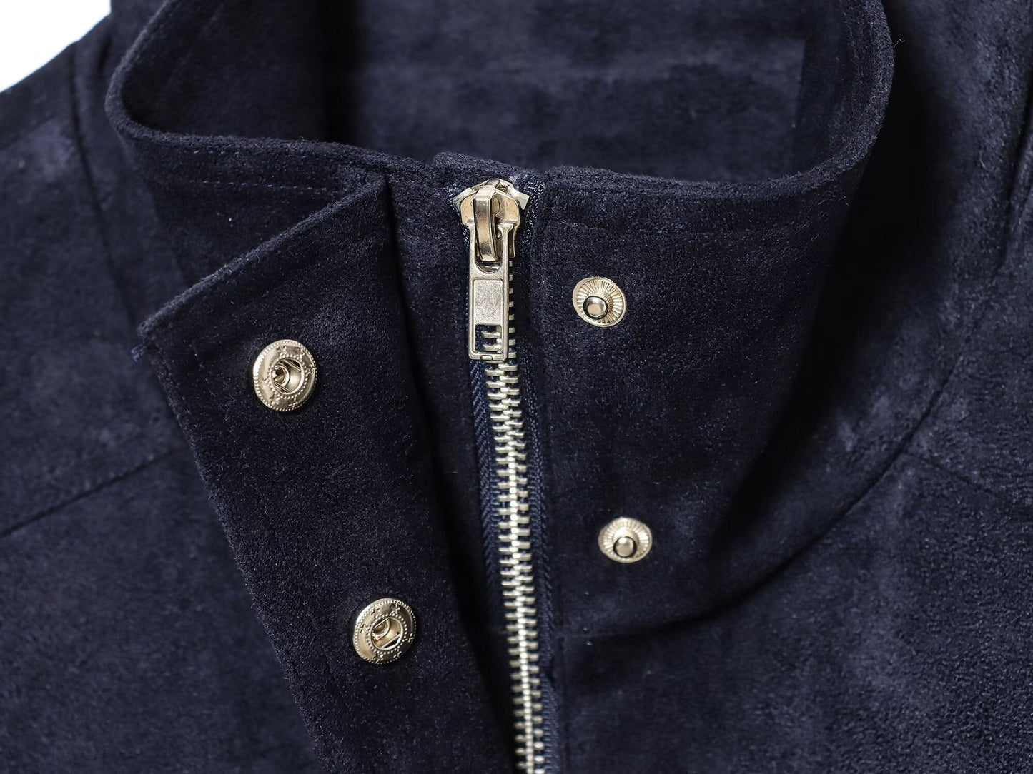 Women's new fashion loose stand collar suede textured leather jacket