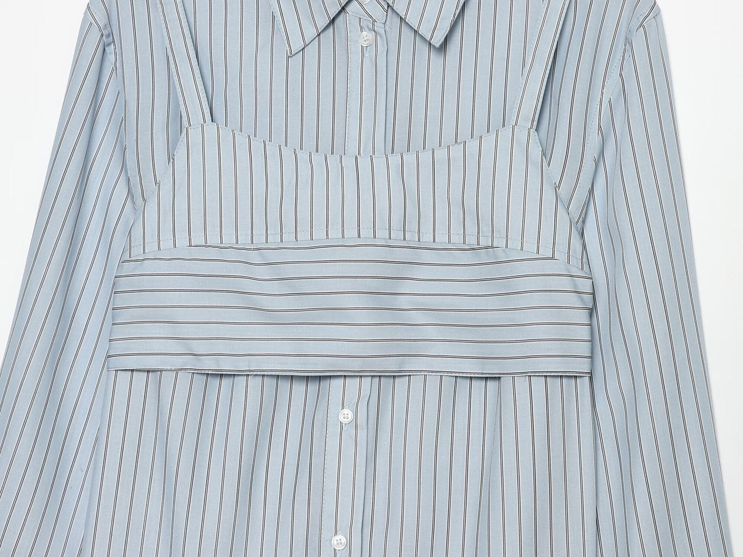 Women's layered decorative striped shirt
