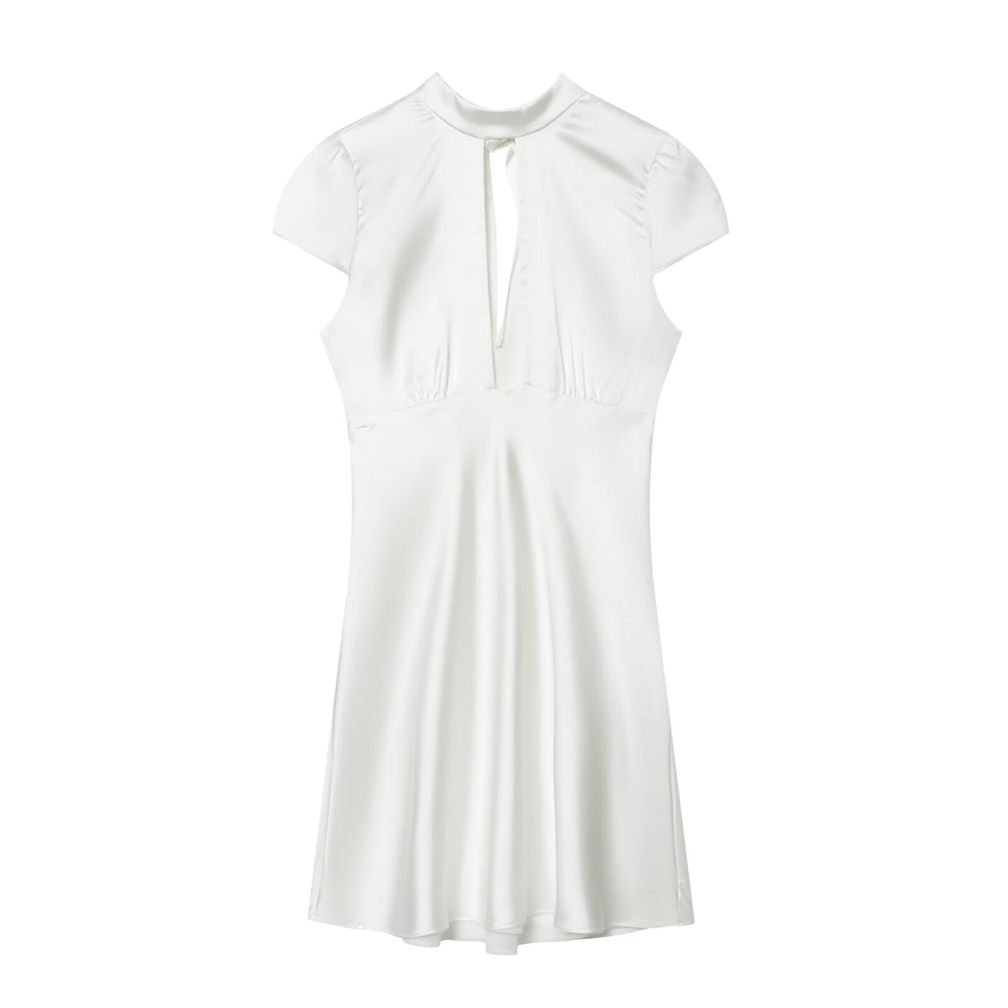Women's opening design satin texture mini dress
