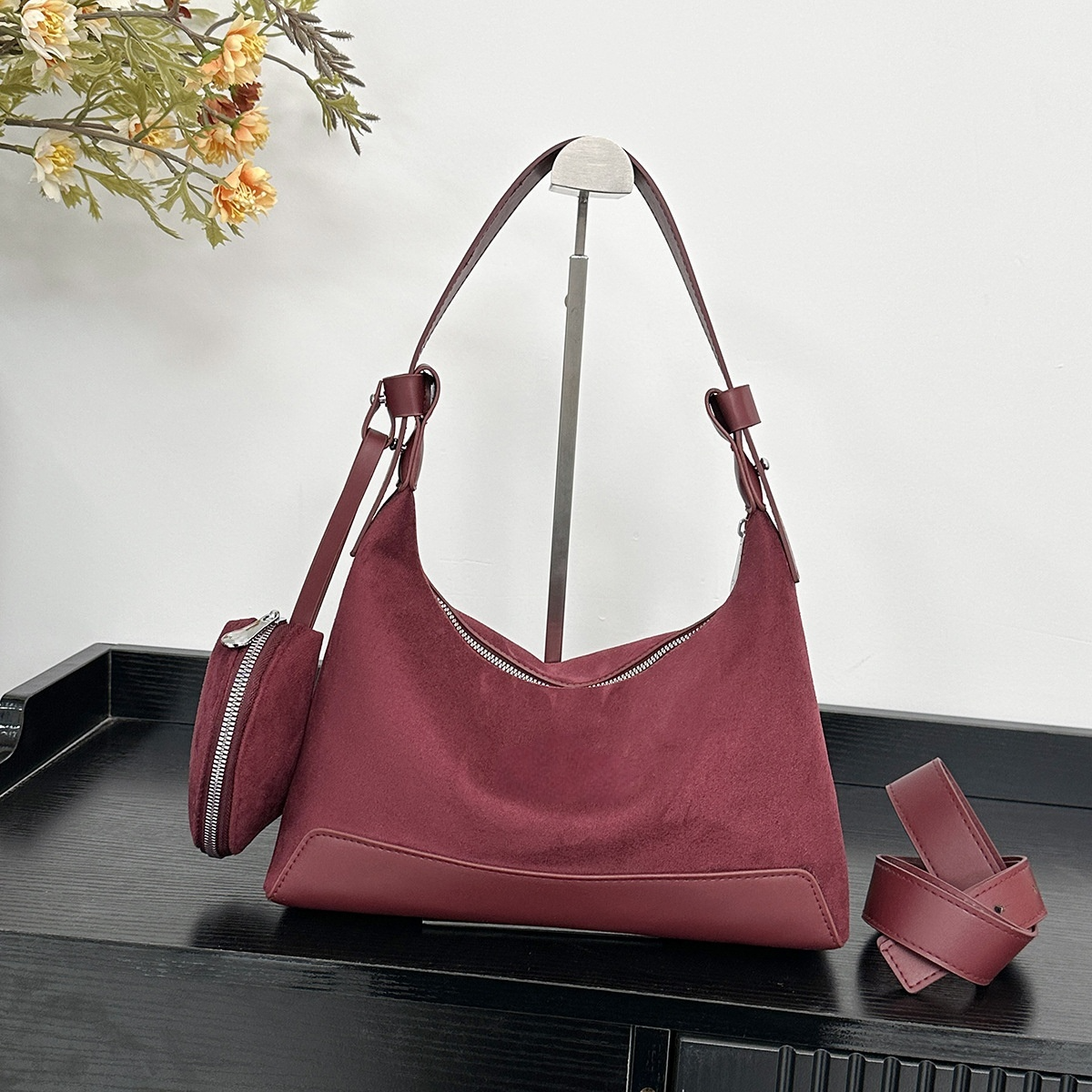 2026 women's new splicing design shoulder slung underarm bag