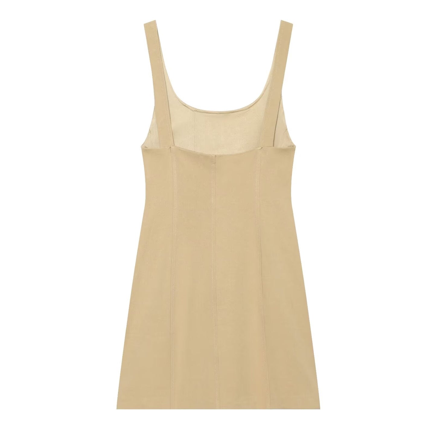 Women's buckle decoration mini dress
