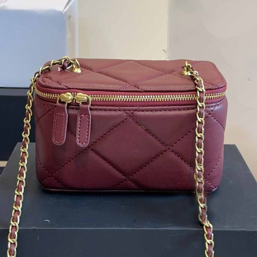Women's new classic rhombic metal chain square bag