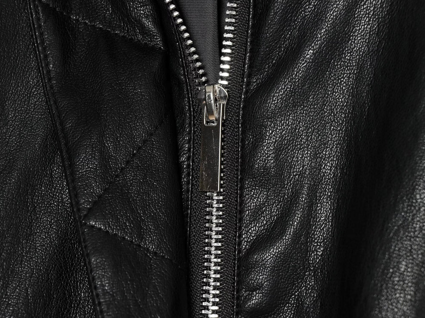 Women's leather effect short pilot jacket Coat