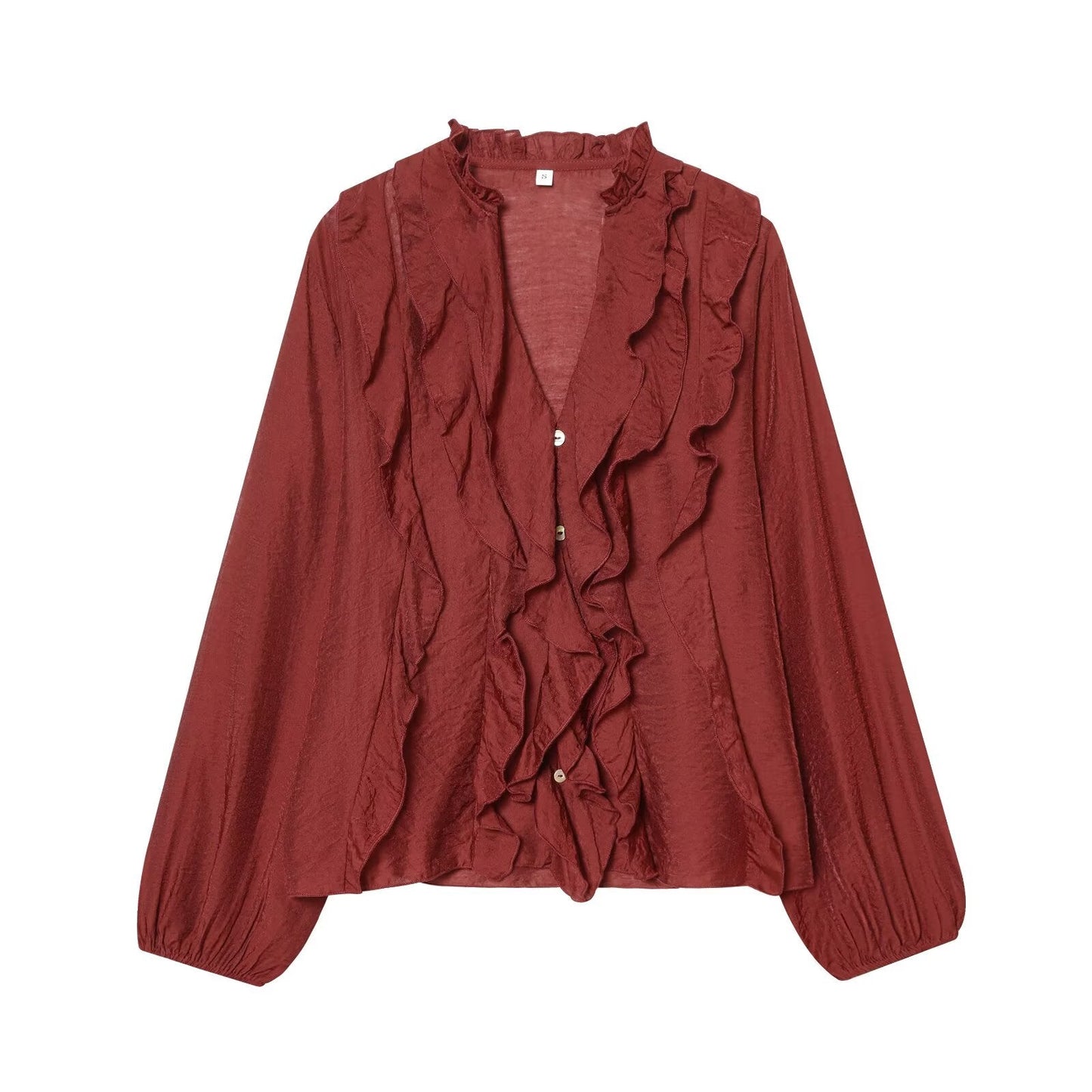 Women's layered decorative V-neck shirt