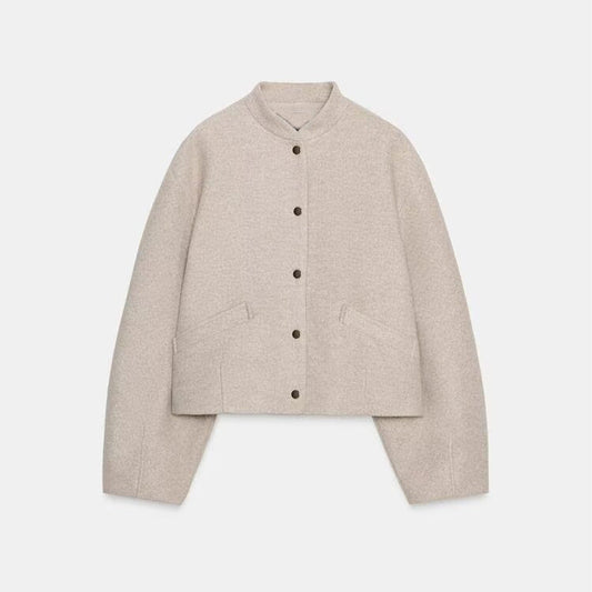 Women's new fashion elastic hem soft texture flying jacket Coat