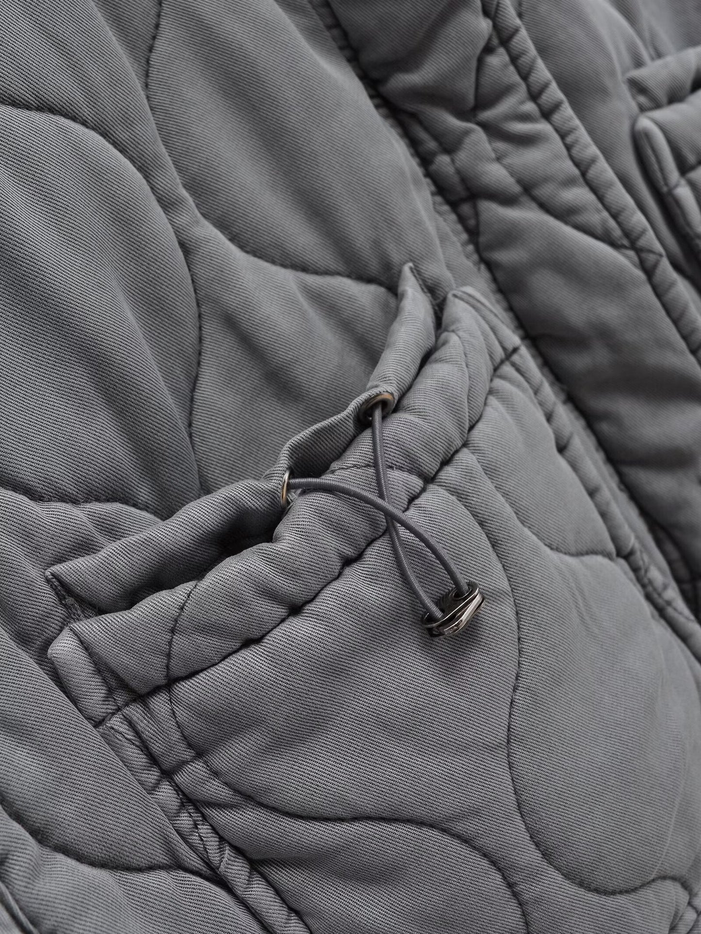 Women's loose Standing collar washed cotton vest