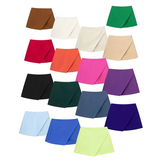 2026 Women's multi-color slim asymmetric culottes