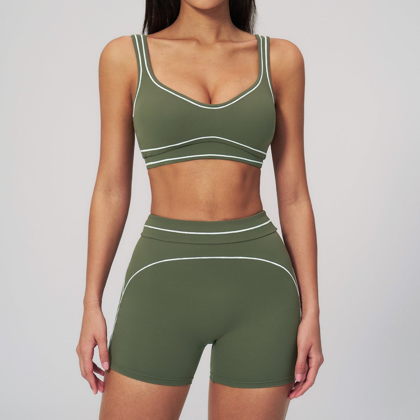 Women's new sanding bra+shorts yoga suit