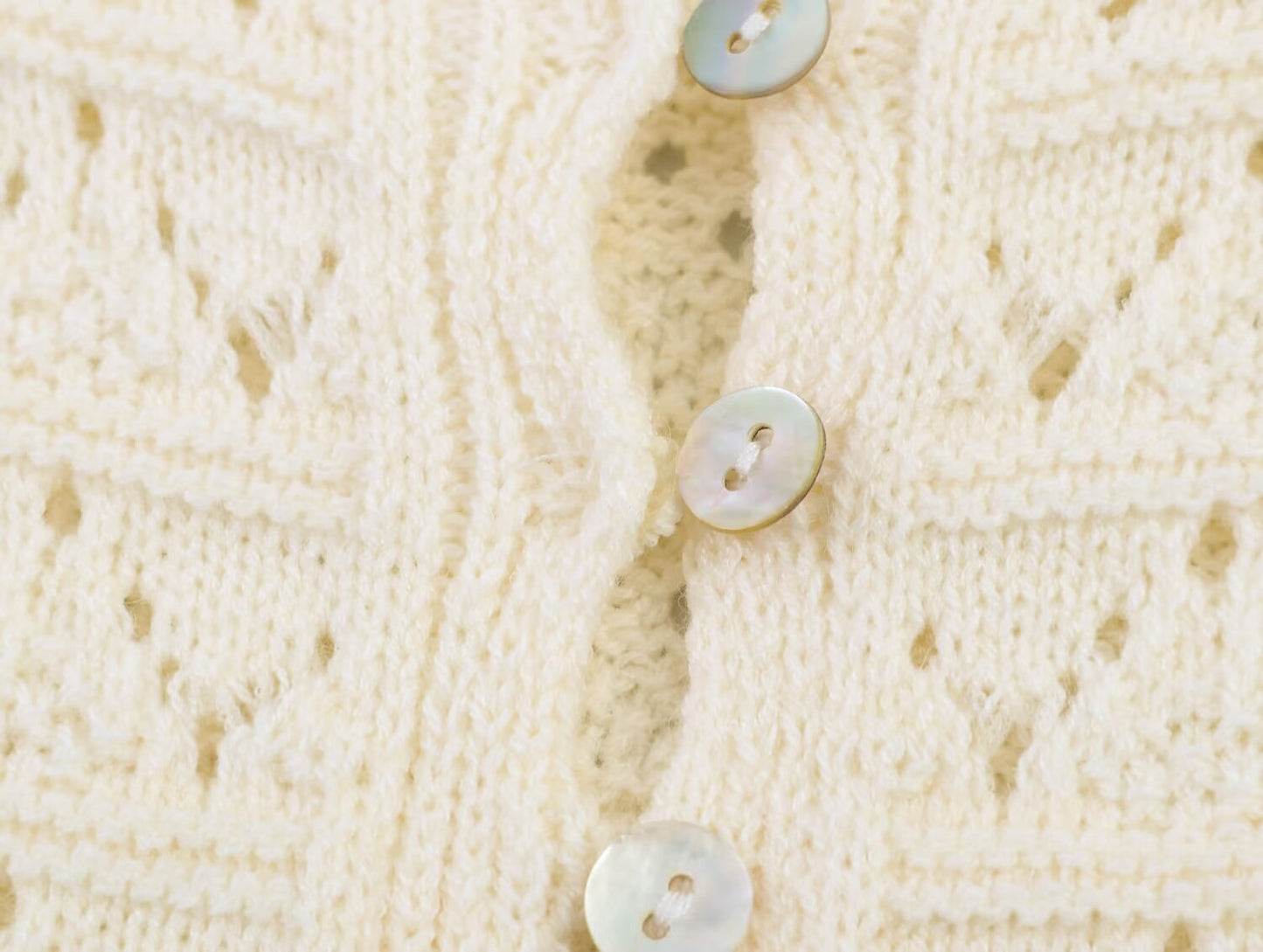 Women's round neck hollow knitted Coat