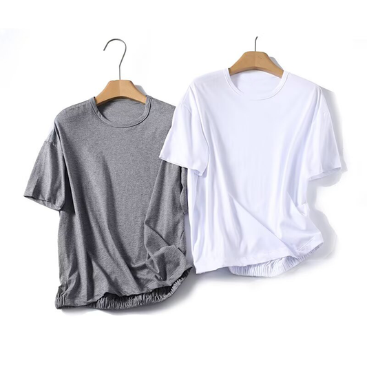 Women's casual short sleeved cotton T-shirt