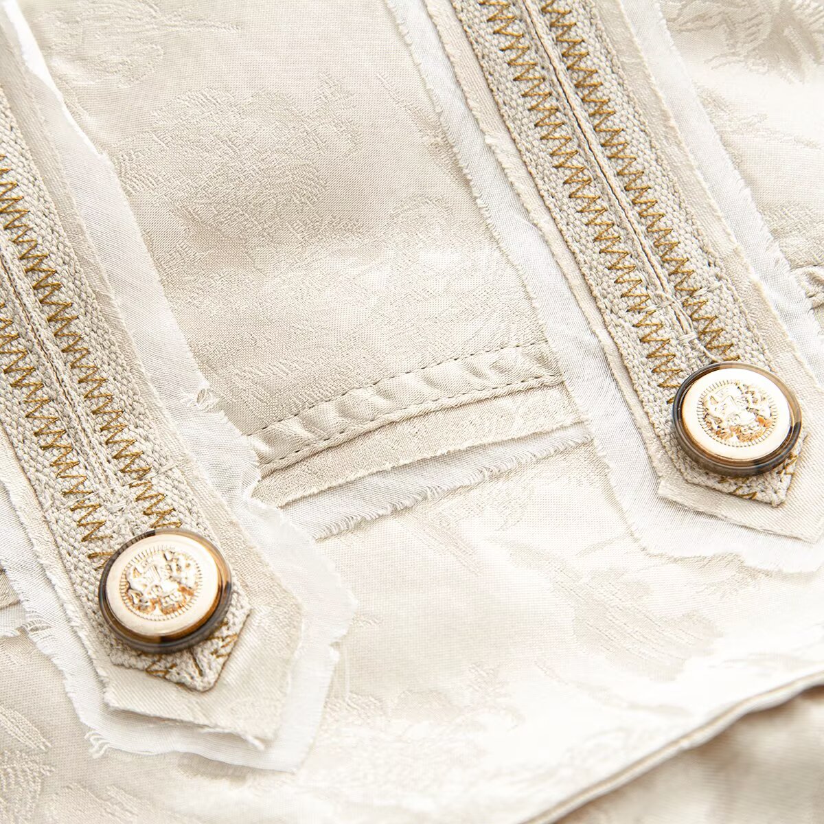 Women's standing collar short jacquard jacket