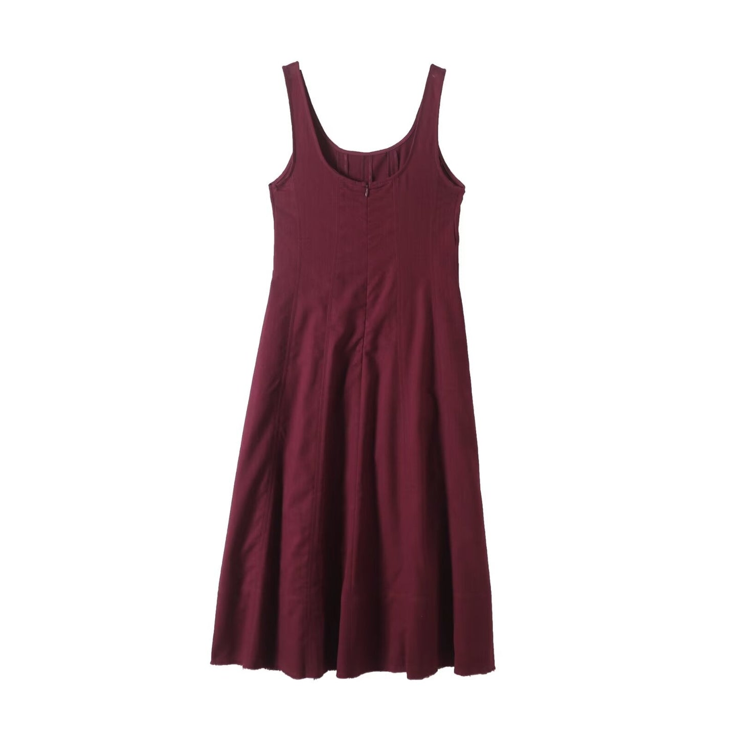 Women's Fashion Leisure draped Linen blend Vest Style Midi Dress