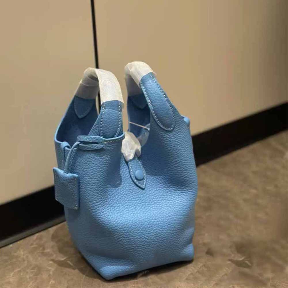 Women's new bucket bag lychee grain cowhide hand bill shoulder crossbody bag