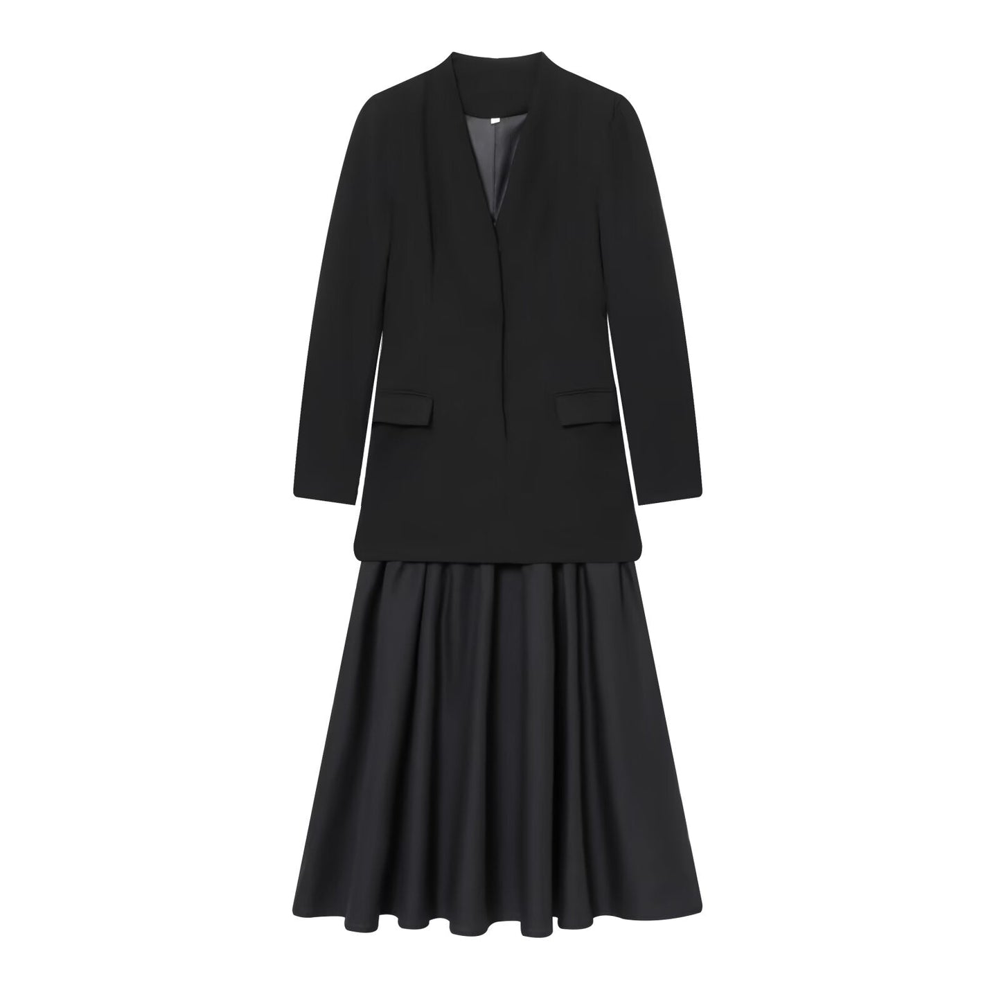 Women's new fashion splicing Suit style MIDI dress