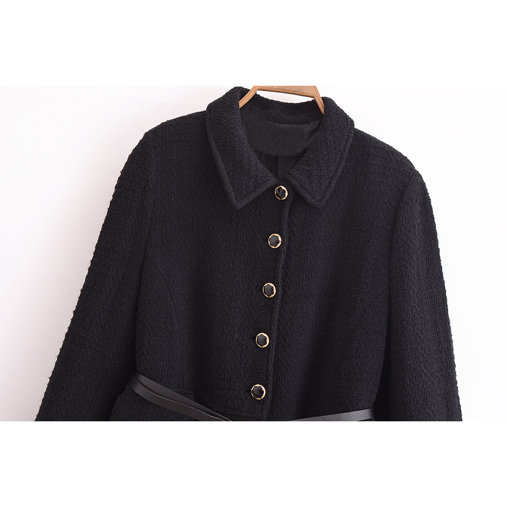 Women's with belt textured jacket Coat