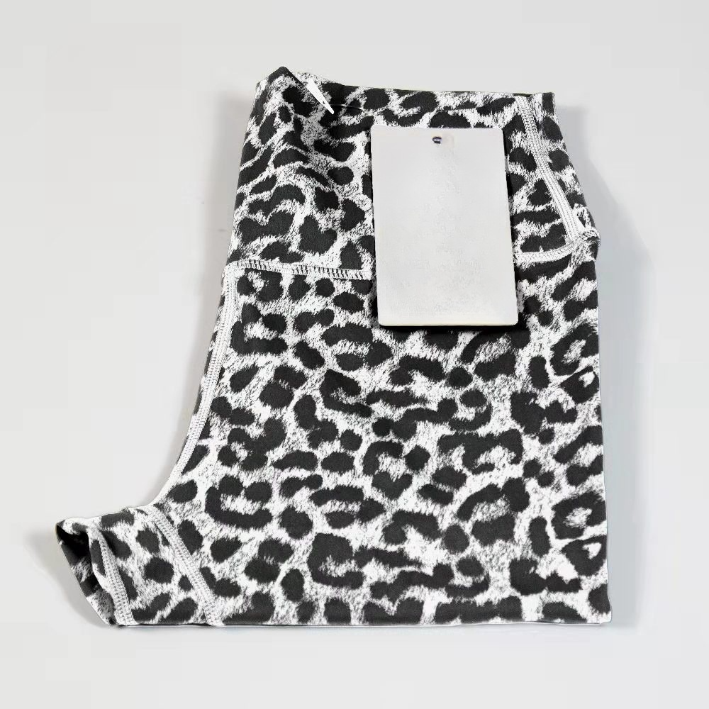 LU women's new Leopard-print skinny nude fitness training pants